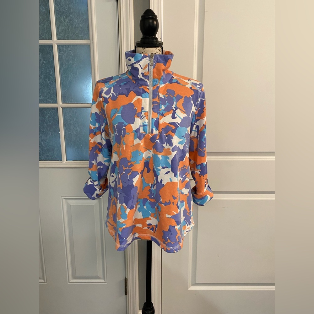 Ruby Road Blue, Purple, and Orange Colorful Sweatshirt Top Petite Medium/PM‎ B